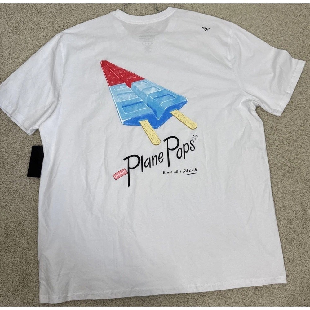 PAPER PLANES White Raise The Bar Plane Pops Graphic‎ Tee Men's 2XL